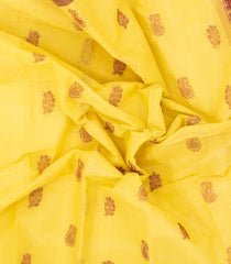 Yellow Handloom Rasipuram Cotton Saree With Floral Buttas-RA2419