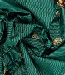 Sea Green Kanchipuram Silk Saree With Zari Stripes & Buttas-KA14185