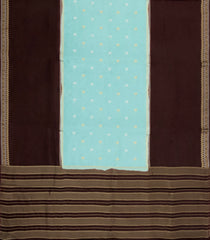 Turquoise Woven Blended Viscose Saree With Zari Buttas-BL5608