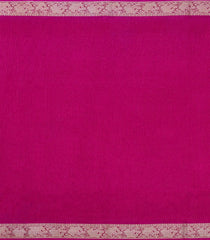 Hot Pink Printed Synthetics Dola Zari Lining With Jacquard Zari Border-BL5176