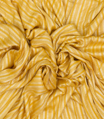Yellow Woven Banarasi Khadi Georgette Silk Saree With Stripes-BE1617