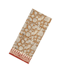 Beige Printed Jaipur Cotton Saree With Printed Tribal Motifs-JC1787