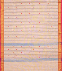 Taupe Woven Chettinad Cotton Saree With Checks & Buttas-CN1790