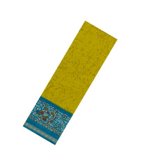 Neon Green Printed Synthetics Dupion Saree With Abstract Motifs-BL5207