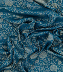 Cyan Woven Mysore Silk Saree With Floral Vine Motifs-MS3302