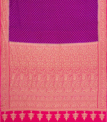 Magenta Handloom Banarasi Khaddi Georgette Silk Saree With Contrast Border-BE1800