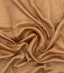 Peach Printed Tussar Silk Saree With Floral Motifs In Border-TU3682