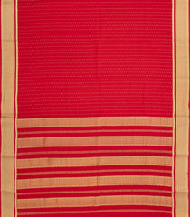 Red Woven Mysore Silk Saree With Zari Motifs-MS3658