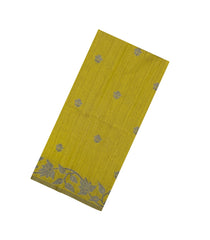 Olive Green Woven Synthetic Dupion Saree With Floral Motifs-BL6037