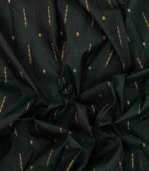 Bottle Green Handloom Korvai Kanchipuram Silk Saree With Red Border-KA14517