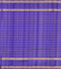 Violet Handloom Silk Cotton Saree With Checks & Buttas-SC4744