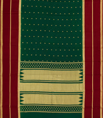 Dark Green Woven Mysore Silk Saree With Contrast Zari Border-MS3488