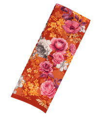 Red Woven Crepe Silk Saree With Printed Floral Motifs-PS0517