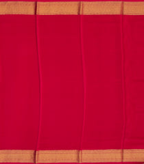 Red Woven Mysore Crepe Pure Zari Silk Saree With Zari Border-MS3136