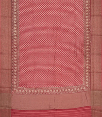 Dusty Pink Handloom Chanderi Cotton Saree Printed With Floral Motifs