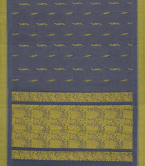 Dark Grey Woven Rasipuram Cotton Saree With Buttas-RA2661