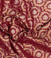 Maroon Handloom Kanchipuram Bridal Silk Saree With Contrast Meena Border-KA16281