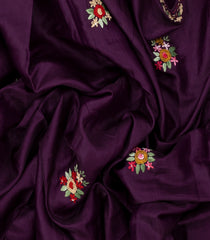 Dark Purple Woven Art Viscose Saree With Meena Embroidered Floral Motifs-BL4658