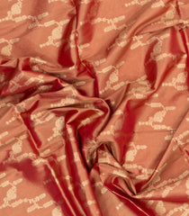 Peach Woven Art Dupion Tissue Saree With Floral Motifs-BL5858