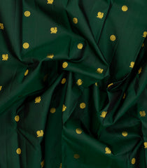 Dark Green Handloom Kanchipuram Silk Saree With Zari Buttas-KA15249