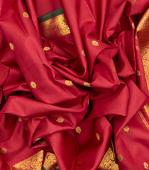 Peach Handloom Kanchipuram Silk Saree With Meena Buttas-KA12719