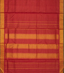 Crimson Handloom Kanchipuram 9 Yards Silk Saree With Zari Stripes