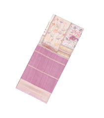 Off White Woven Synthetic Manipuri Silk Saree With Printed Motifs-BL3670