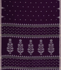 Burgundy Woven Bengal Cotton Saree With Coin Motifs-BG1809