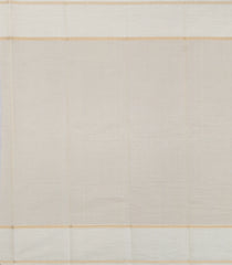 Off White Handloom Kanchi Cotton Saree With Veldhari Stripes-KC1856