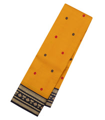 Mustard Handloom Korvai Kanchipuram Silk Saree With Meena Buttas-KA14788