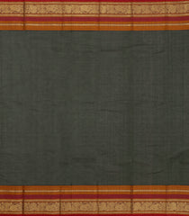 Bottle Green Handloom Kanchi Cotton Saree With Checks-KC1849