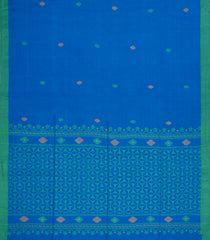 Blue Woven Tussar Silk Saree With Floral Motifs-TU3460