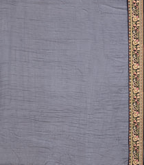 Black Woven Blended Chiffon Saree With Embroidered Floral Motifs-EN1892