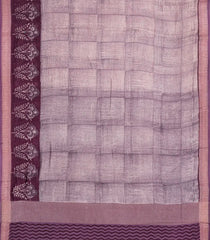 Lilac Printed Chanderi Cotton Saree With Zari Border-CC1469