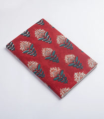 Crimson 9 X 6 Inch Bagru Dabu Block Printed 96 Page Handmade Notebook-ACS1022
