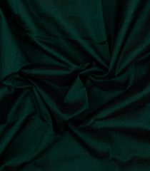 Bottle Green Handloom Silk Cotton Saree With Contrast Border-SC4490