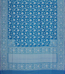 Cyan Handloom Banarasi Silk Saree With Floral Motifs-BE1835