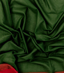 Green Woven Bengal Cotton Saree With Contrast Border-BG1646