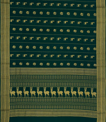 Bottle Green Woven Mysore Silk Saree With Buttas & Zari Border-MS3477