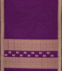 Purple Handloom Kanchi Cotton Saree With Silk Border-KC1823
