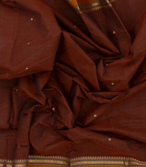 Maroon Handloom Kanchi Cotton Saree With Zari Buttas-KC1690