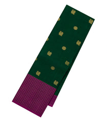 Bottle Green Handloom Kanchipuram Silk Saree With Annam Buttas-KA14452