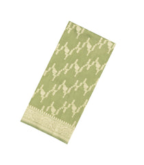 Cardamom Green Woven Art Dupion Tissue Saree With Floral Zari Motifs-BL5837