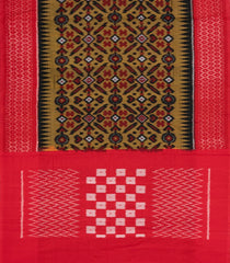 Oil Mustard Handwoven Orissa Cotton Saree With Tie & Dye Motifs-OR0902