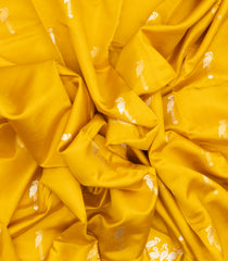 Mustard Handloom Banarasi Silk Saree With Bird Buttas-BE1472