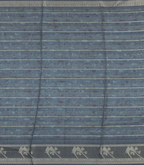 Off White Printed Synthetic Dupion Saree With Zari Stripes & Border-SY0232