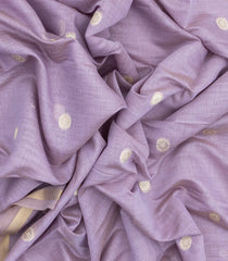 Lavender Woven Art Chanderi Saree With Floral Motifs-BL3902