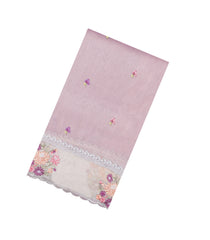 Lilac Embroidered Synthetic Tissue Saree With Floral Motifs-SY0569