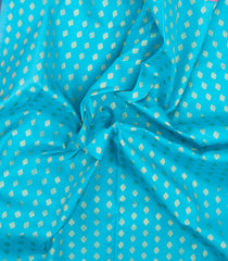 Turquoise Handloom Korvai Silk Pavadai & Dusty Pink Dhavani-PM2089