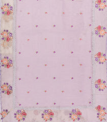 Lavender Embroidered Synthetic Tissue Saree With Floral Motifs-SY0570